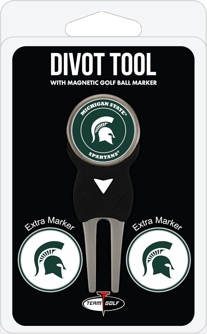 Team Golf NCAA Unisex-Adult Team Golf NCAA Divot Tool with 3 Golf Ball Markers Pack, Markers are Removable Magnetic Double-Sided Enamel