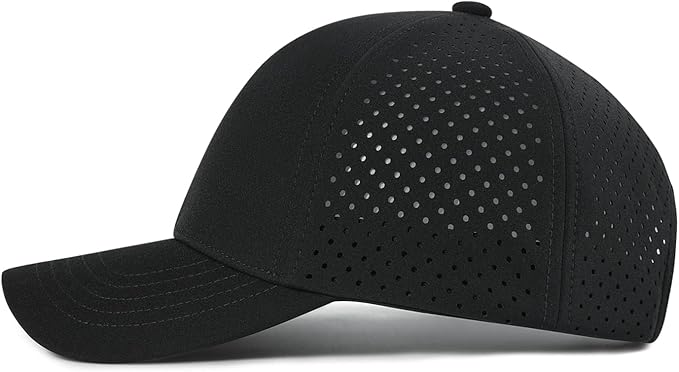 VOBOOM Men Quick Dry Baseball Cap Laser Cut Mesh Ball Curved Brim Snapback Hat