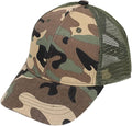 Camouflage Baseball Cap Adjustable Mesh Peak Hat Children Summer Sun Breathable Outdoor Sports for Boys Girls Green