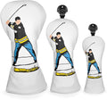 Barudan Golf Funny Golf Head Covers Premium Funny Driver Headcover, 3 Wood Headcover (Fairway Wood Head Cover), Hybrid Headcover fits for All Brand