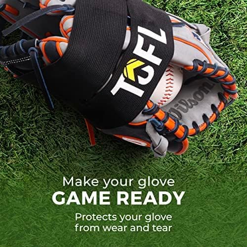TOFL Baseball Glove Wrap Band for Break-in & Shaping | Elastic Mitt Strap | Adjustable Closure for Pocket Forming & Storage | Youth & Adult Softball Mitt Care Accessory (Message Options)