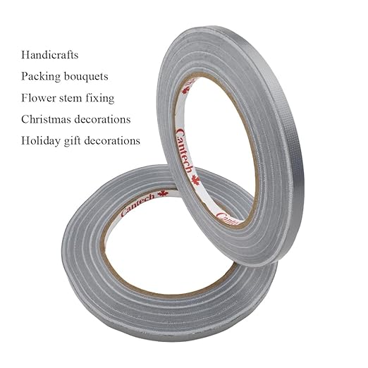 HAHIYO Silver 0.25Inch Wide Floral Tape, Waterproof Florist Tape Flower Wrap - Image 5