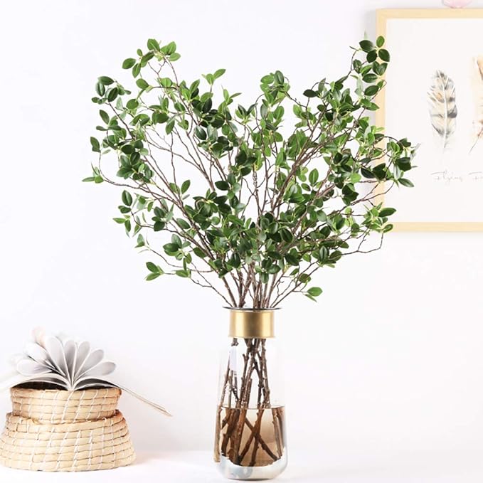 Ollain 43" Artificial Greenery Stems Plants Faux Leaf Green Eucalytus Branches - Image 6