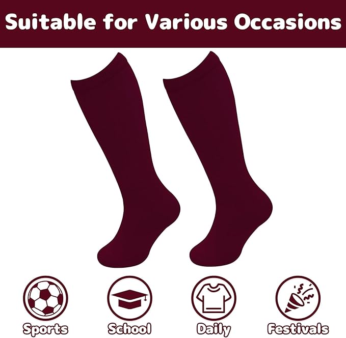 Olreco 1 Pack Toddler Kids Youth Soccer Socks Girls Boys Baseball Socks Youth Knee High Softball Football Accessories Cotton