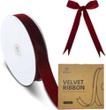 15 Yards Velvet Ribbon 1 Inch Single Face Red Velvet Ribbon Spool Prefect by Winjeto