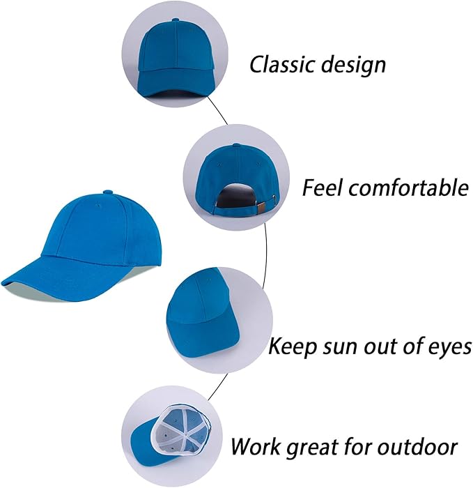 LANGZHEN Unisex Baseball Cap 100% Cotton Fits Men Women Washed Denim Adjustable Dad Hat