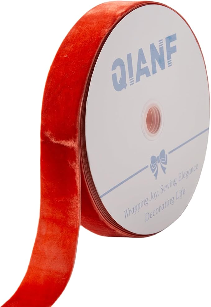 Vintage Terracotta Velvet Ribbon Christmas Ribbon by QIANF