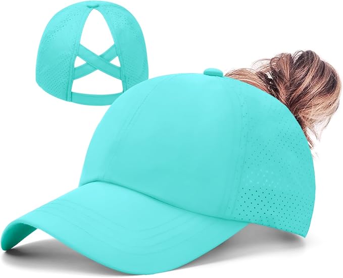 ZTL Women's High Ponytail Baseball Cap Performance Running Hat Quick Dry Mesh Sports Cap Unstructured Dad Trucker Hats