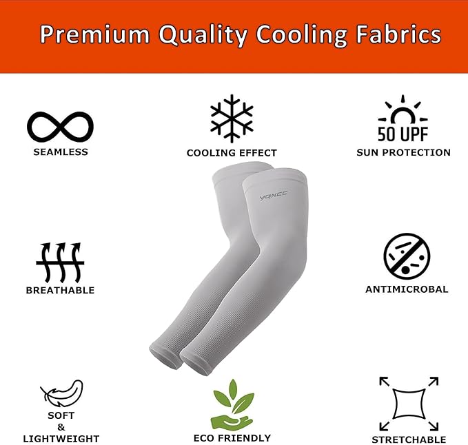 YQXCC 4 Pairs Arm Sleeves, Cooling UV Sun Protection Sports Compression Sleeves for Men Women, Golf Basketball Arm Sleeves