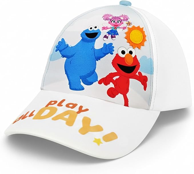 Sesame Street Baseball Cap, Toddler Hats for Boys & Girls Ages 2T-4T, Adjustable Kids Baseball Caps