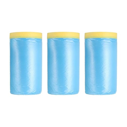 uxcell Pre-Taped Masking Film, 3.6ft x 82ft Plastic Paint Drop Cloth by uxcell