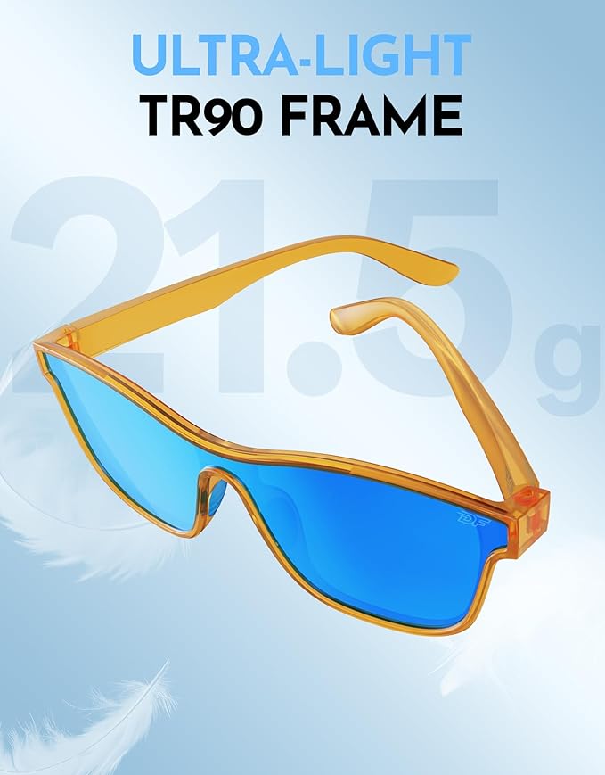 DEAFRAIN Polarized Sunglasses for Men Women - UV400 Protection 21.5g Sport Sun Glasses for Driving Fishing Running Golf