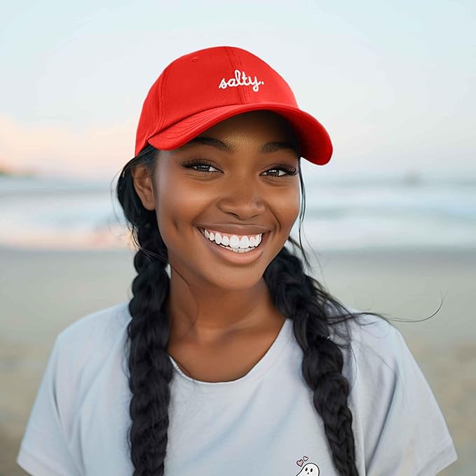 DALIX Salty Embroidered Cotton Beach Baseball Cap Adjustable Dad Hat Womens
