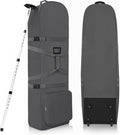 DAREKUKU Golf Travel Bags for Airlines with Adjustable Support Rod and Detachable Shoulder Straps, Hard case Top Soft Foldable Golf Club Travel Covers