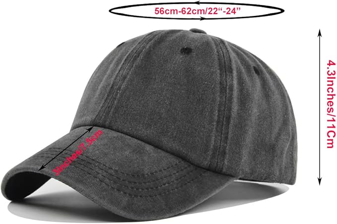 6Pack Unisex Vintage Washed Cotton Baseball Cap Soft Unconstructed Plain Blank Adjustable Size Dad Hat