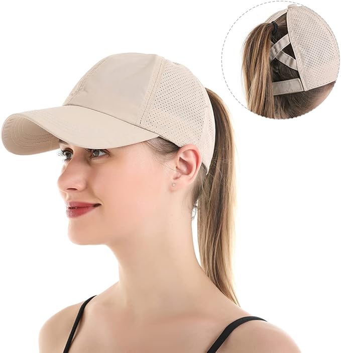Cross Hat Womens Baseball Cap -Cross Ponytail Hat Baseball Cap