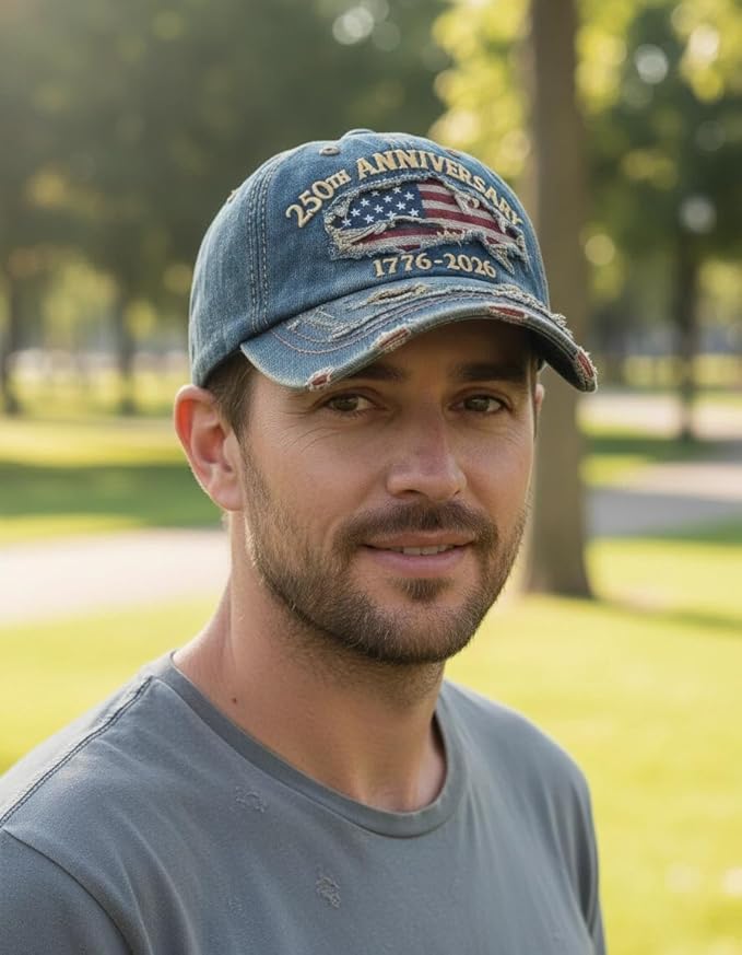 250th Anniversary USA Hat Eagle 250 Year American Anniversary Baseball Cap Adjustable Patriotic Hats