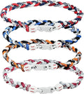 4 Pieces Baseball Necklaces for Boys,Three Braided Rope Tornado Sports Titanium Necklaces,Christmas Gifts Baseball Accessories Drip