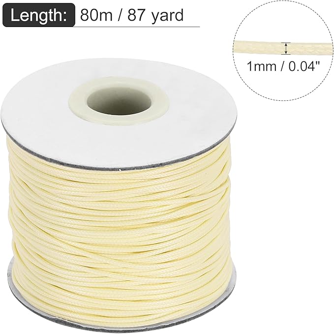 MECCANIXITY Waxed Cord 1mm Waxed Thread 87 Yard Wax String Leather Cord - Image 2