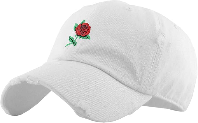 Rose Flowers Love Good Vibes Men Women Dad Hat Baseball Cap Adjustable Unisex