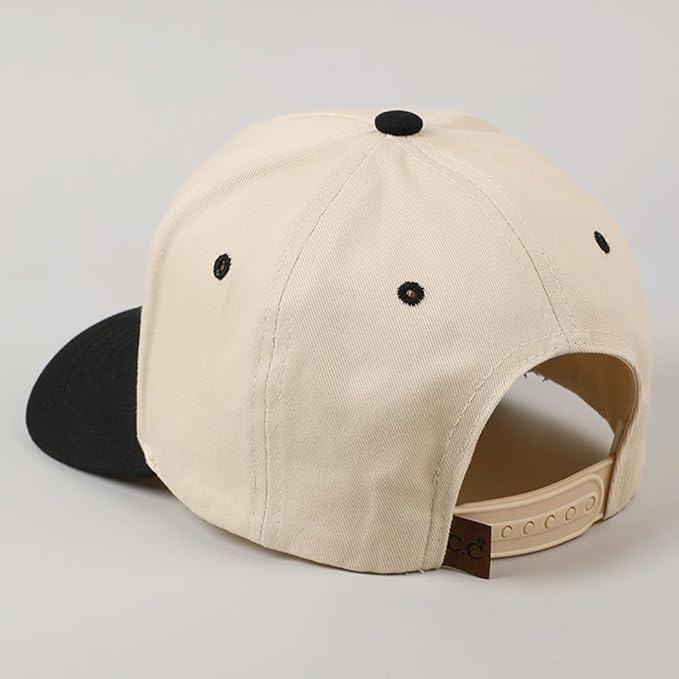 MIRMARU Two-Tone Vintage Canvas Trucker Hats for Men & Women, Adjustable Size Baseball Caps with Trendy Embroidered Design