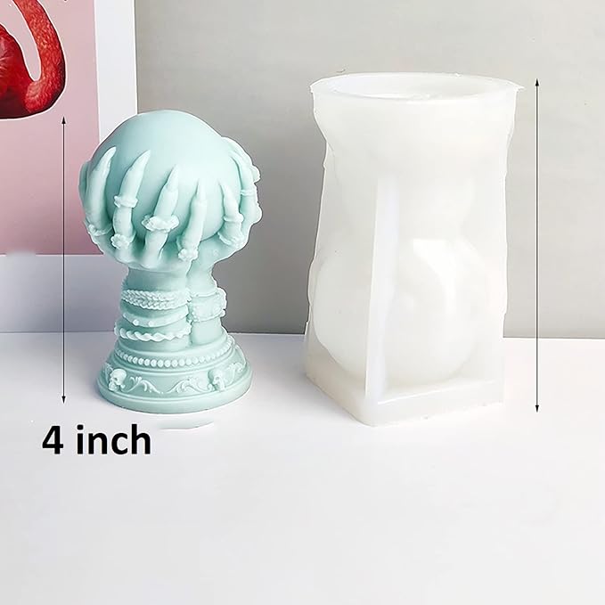 Ball & Claw Skull Rose Candle Molds - Image 2
