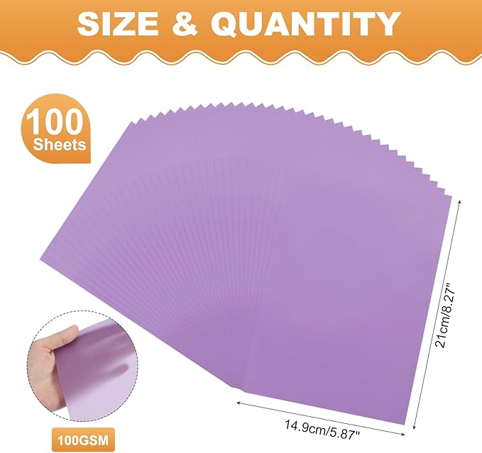MECCANIXITY 100 Sheet Colored Vellum Paper 5.9" x 8.3", 100gsm Translucent - Image 2