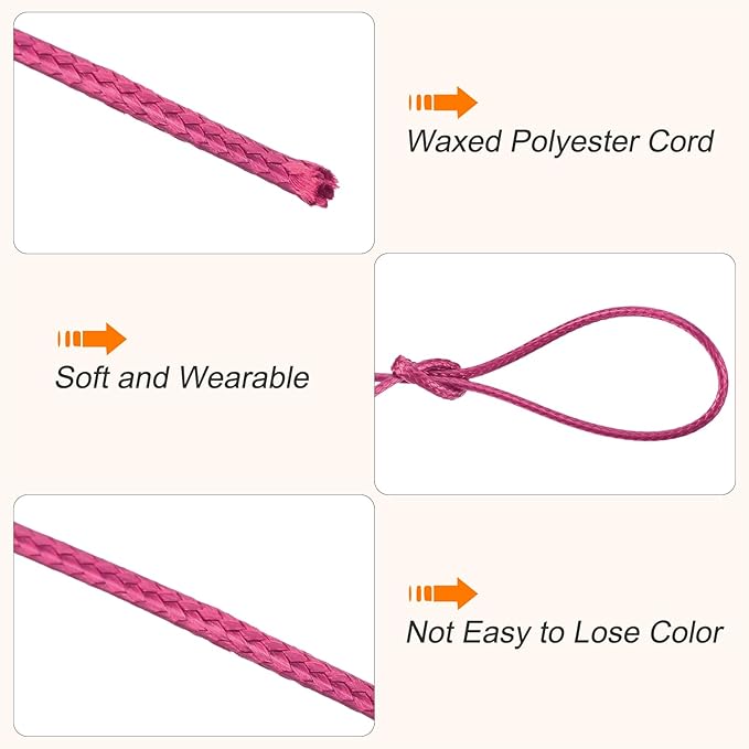 MECCANIXITY Waxed Cord 1mm Waxed Polyester Cord 175 Yard Wax String - Image 3
