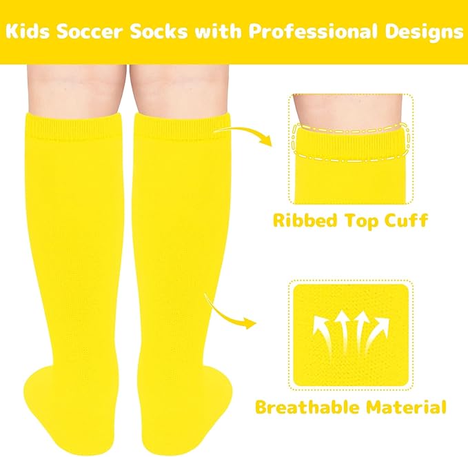 Olreco 1 Pack Toddler Kids Youth Soccer Socks Girls Boys Baseball Socks Youth Knee High Softball Football Accessories Cotton