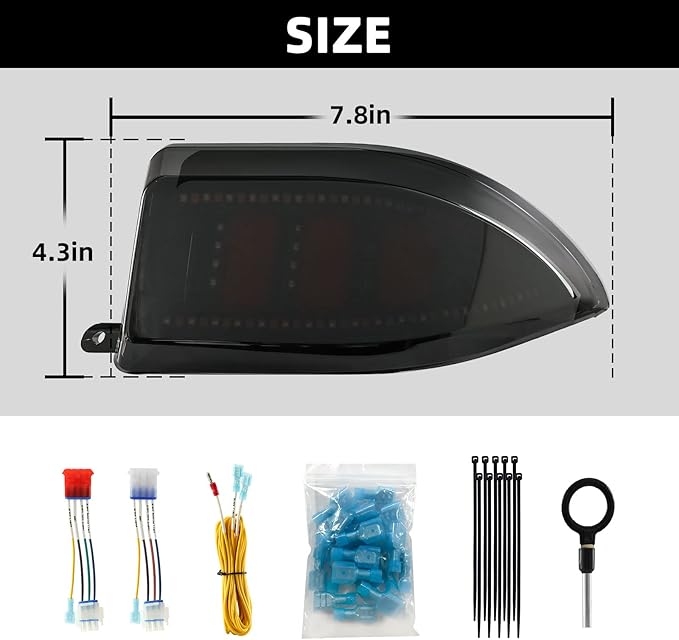 NOKINS Golf Cart LED Tail Lights for Club Car Tempo/Precedent, Deluxe Brake Light,12 Volt Universal Replacement Accessories Gas & Electric Models