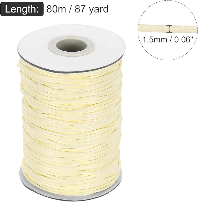 MECCANIXITY Waxed Cord 1.5mm Waxed Thread 87 Yard Wax String Leather Cord - Image 2