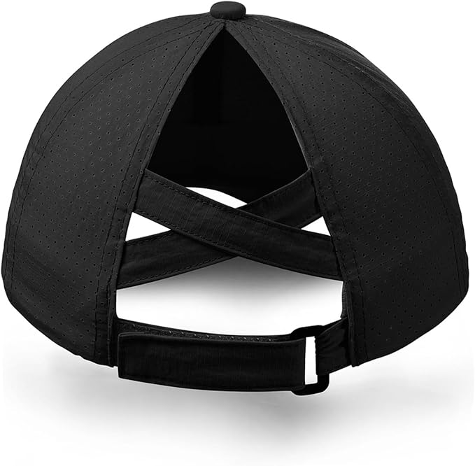 Little Girls Reflective Baseball Cap Criss Cross Ponytail Hat Kids Quick Dry Mesh Summer Sports Hat for Toddler Ages 3-8