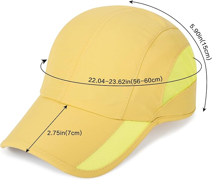 HH HOFNEN Quick Dry Baseball Cap Unstructured Running Cap Water-Resistant UPF 50+ Mesh Golf Sun Hats for Men Women
