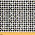 Cute Honeybee Upholstery Fabric for Chairs Black and White Buffalo Checkered Outdoor Fabric by The Yard 181"x63", Kawaii Bee Lattice Plaid Beetles Honey Waterproof Fabric