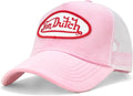 Von Dutch Unisex Trucker Hat - Velvet Curved Bill Mesh Back Retro Classic Adjustable Snapback Baseball Cap for Men and Women