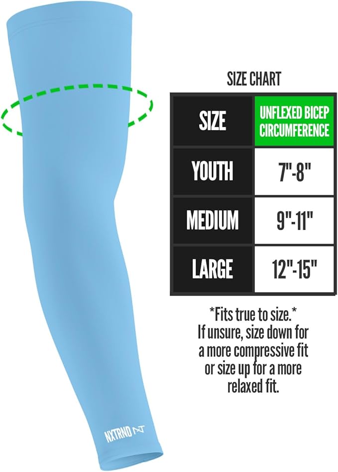 1 Pair Nxtrnd Compression Arm Sleeves for Men, Breathable Football, Basketball, Baseball Accessory, Adult & Kids