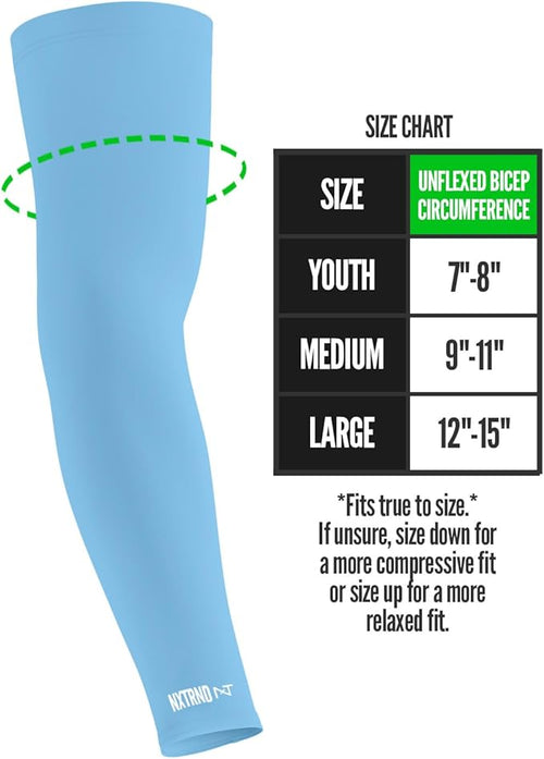 1 Pair Nxtrnd Compression Arm Sleeves for Men, Breathable Football, Basketball, Baseball Accessory, Adult & Kids