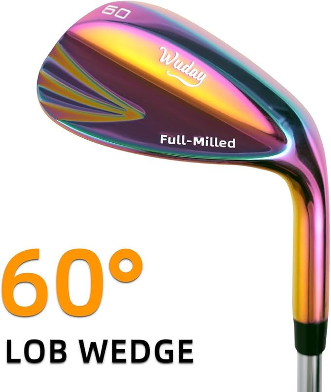 Golf Wedges for Men Right Hand 52/56/60 Degree, Full Face CNC Milled Golf Wedge Set with Gold & Color Coating, Sand Lob Gap Wedge with Enhanced Spin & Control, Premium Grip Golf Club Gift