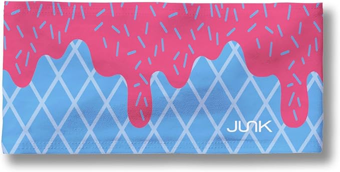 JUNK Brands Big Bang Lite Headband - Moisture-Wicking, Performance Fabric, Non-Slip, Sports Sweatband for Men & Women - One Size - Hot Blue Scoop