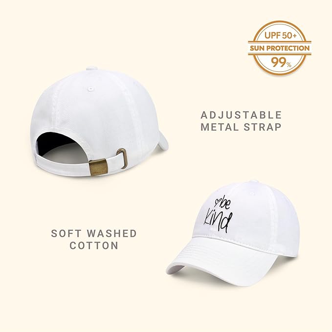 CHOK.LIDS Be Kind Trendy Womens Baseball Cap Unisex Fashion Cotton Polo Style Fun Inspirational Saying Seasonal Headwear