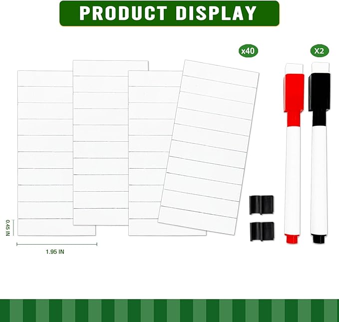 Baseball Lineup Magnets, 40Pcs 0.51 x 2.31 Inch Strong Magnetism Magnetic Baseball Lineup Board Reusable Magnets for Baseball Lineup Board Free Movement Softball Magnetic Lineup Board for Dugout