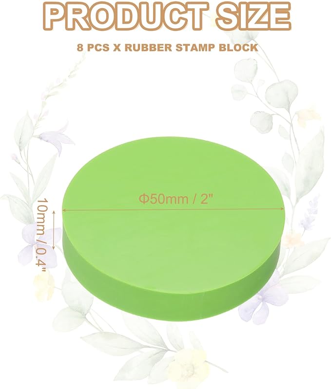 PATIKIL 8Pcs 2" Rubber Carving Blocks, Soft Linoleum Art Carving Block Round - Image 2