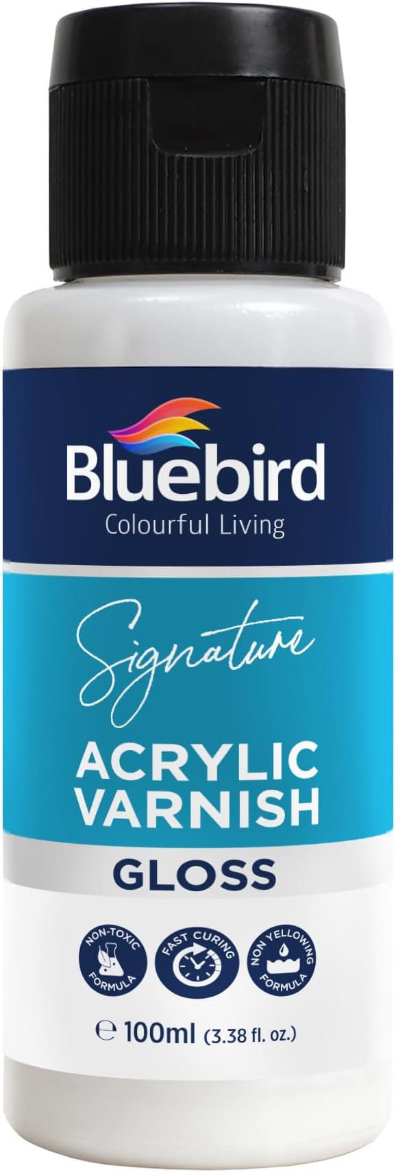 BLUEBIRD Signature Varnish for Acrylic Painting, 3.4 Fl Oz, Non-Yellowing by BluebirdArts