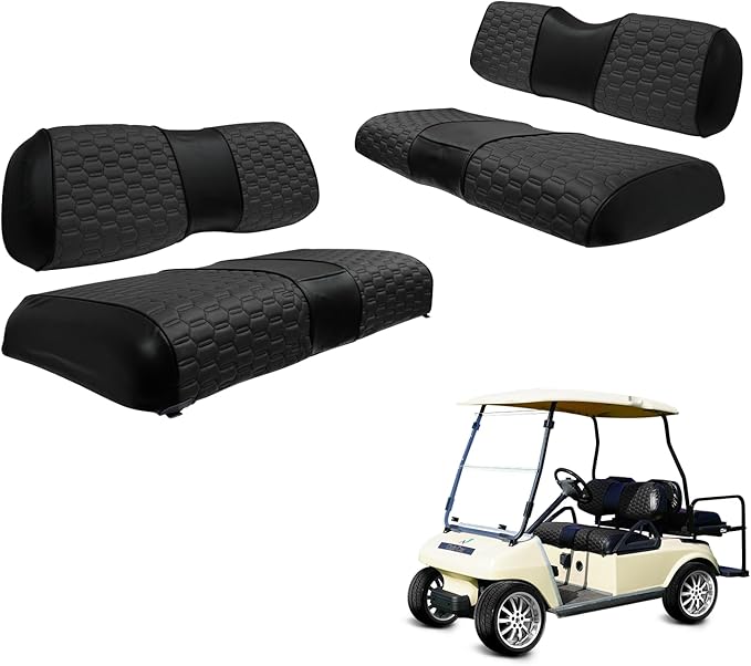 Golf Cart Seat Covers for EZGO TXT Club Car DS Gas or Electric OEM Regular Seat Cushion, No Staple, Golf Cart Vinyl Replacement Seat Cover