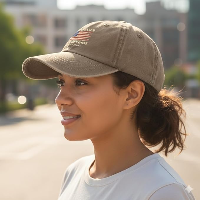 USA 250th Anniversary Hat, Adjustable 250th Anniversary Printed Patriotic Baseball Caps, Tribute Retro Washed Hat