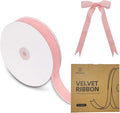 15 Yards Velvet Ribbon 1 Inch Single Face Pink Velvet Ribbon Spool Prefect by Winjeto