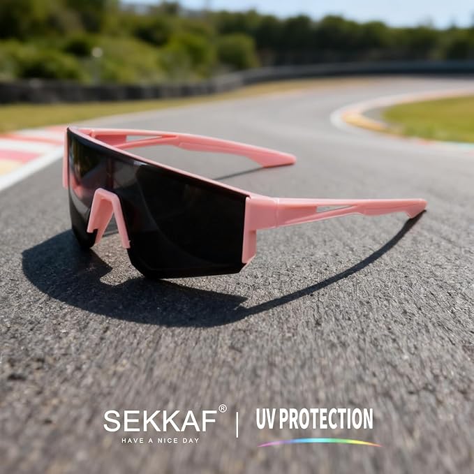 SEKKAF Youth Baseball Sunglasses for Boys Girls Age 6-12 Softball Cycling Sports Sunglasses for Kids Lightweight Frame
