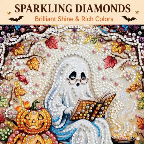 Reofrey DIY Halloween Pearl Art Kits for Adults, 5D Diamond Art Kits B05