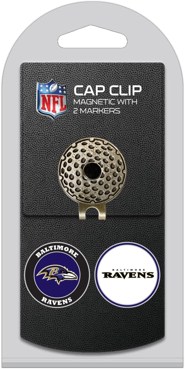 Team Golf NFL Golf Cap Clip with 2 Removable Double-Sided Enamel Magnetic Ball Markers, Attaches Easily to Hats