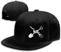 Skull Finger Flat Bill Hats for Men Black Mens Snapback Hat Baseball Cap Fitted Hat Rock N Roll Skeleton Hand Snap Backpack